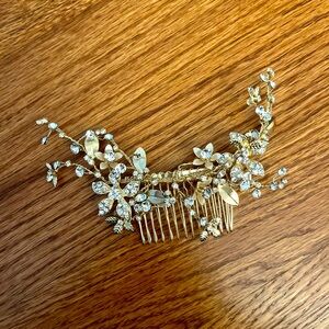 Gold and crystal Hair comb